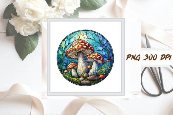 Download Stained Glass Mushroom Sublimation Art - Premium Bundle