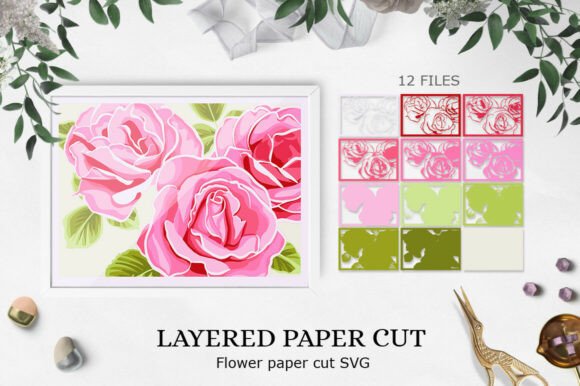 Download Roses Shadow Box / Flower 3D Layered - Premium Resources