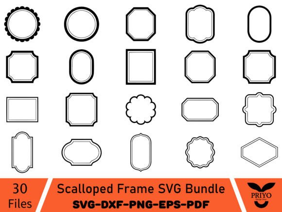 Download Scalloped Frame SVG Bundle - Frame svg Collection