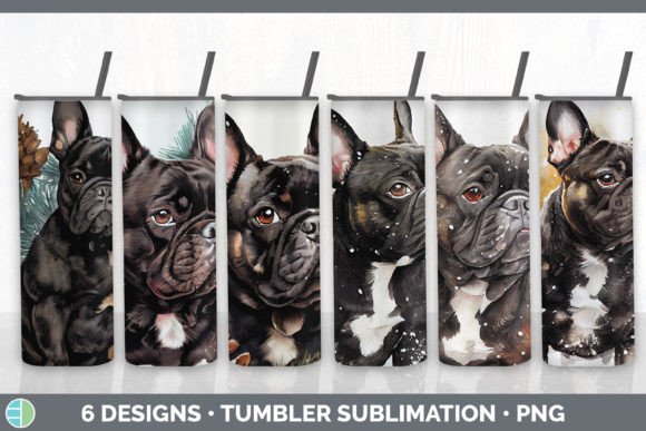 Download Snowy French Bulldog Tumbler Sublimation - Snowy Collection