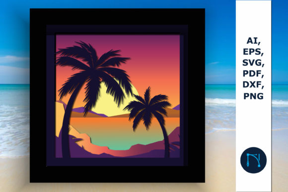 Download Multi-Layer Summer Shadow Box SVG - Summer shadow box Collection