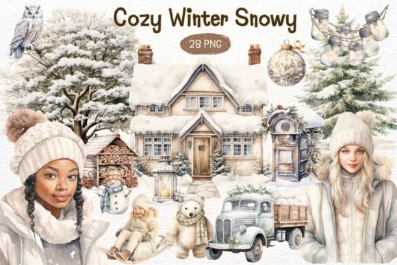 Download Cozy Winter Snowy Sublimation Clipart - Snowy Collection