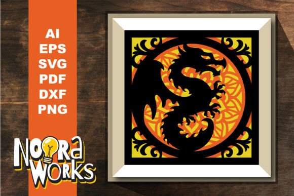 Download 3D Dragon Mandala Shadow Box SVG - Premium Resources