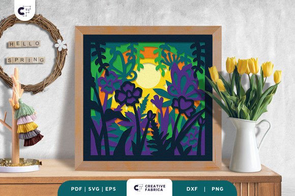 Download Wildflowers 3D Shadow Box Paper Cut - Flowers 3d shadow box Collection