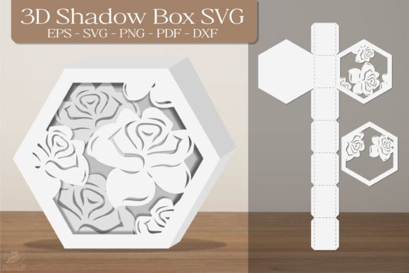 Download Rose Flowers 3D Shadow Box SVG - Flowers 3d shadow box Collection