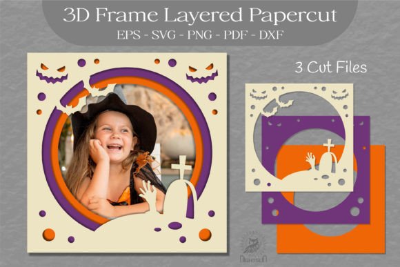 Download Halloween Layered Frame SVG, 3D Frame 08 - Frame svg Collection