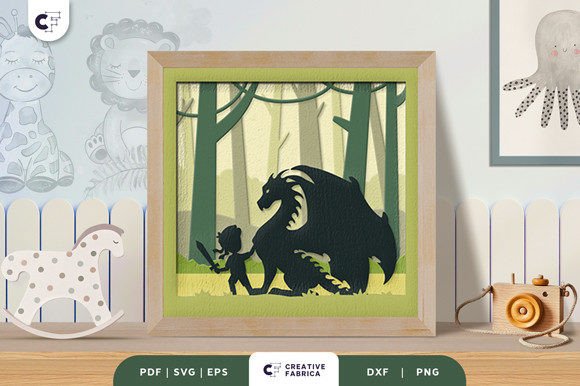 Download Dragon 3D Shadow Box Paper Cut - Premium Bundle