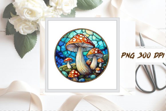 Download Stained Glass Mushroom Sublimation Art - Premium Bundle