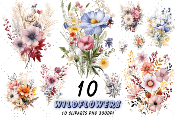 Download Snowy Wildflowers Sublimation Clipart - Snowy Collection