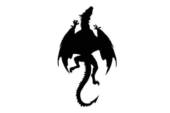 Download Dragon Silhouette SVG Monogram Vector - Dragon silhouette svg Collection