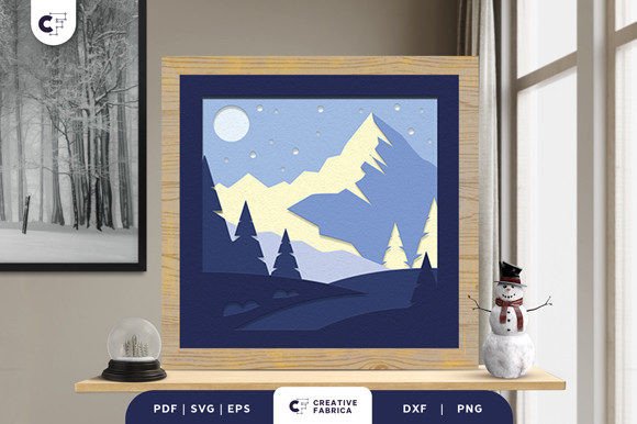 Download Snowy Mountain 3D Paper Cut SVG - Snowy Collection