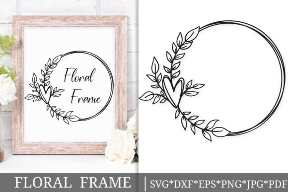 Download Floral Heart Frame SVG Cut File - Frame svg Collection