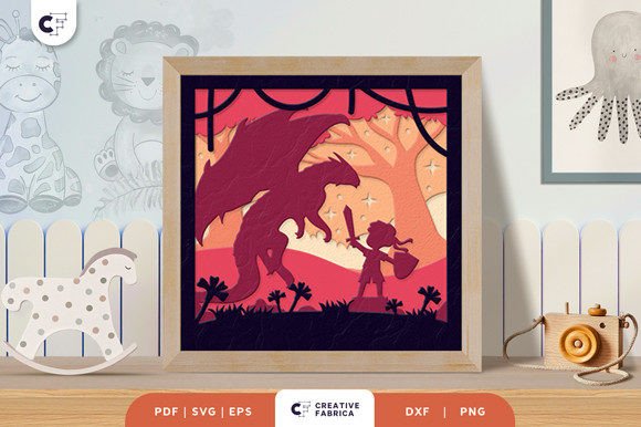 Download Dragon Shadow Box Paper Cut SVG - Premium Resources