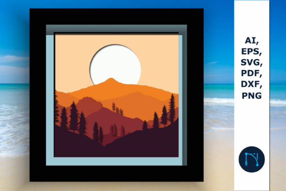 Download Multi-Layer Summer Shadow Box SVG - Summer shadow box Collection