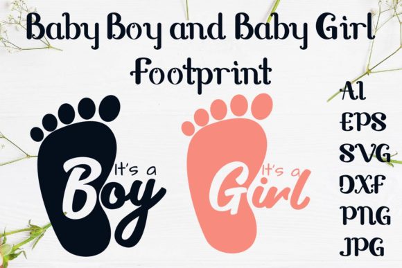 Download Baby Boy Baby Girl Footprint Greeting - Baby girl footprint Collection