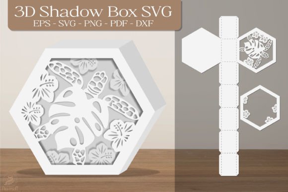 Download Sea Turtle and Flowers 3D Shadow Box SVG - Flowers 3d shadow box Collection