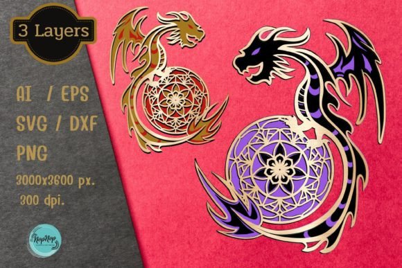 Download 3D Layered Dragon - Premium Bundle