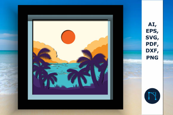 Download Multi-Layer Summer Shadow Box SVG - Summer shadow box Collection
