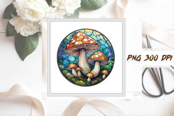 Download Stained Glass Mushroom Sublimation Art - Premium Bundle